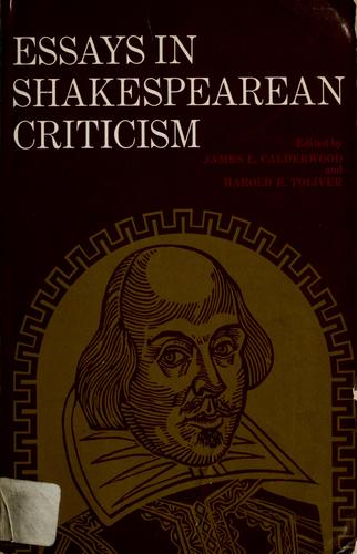Cover for Essays in Shakespearean criticism.