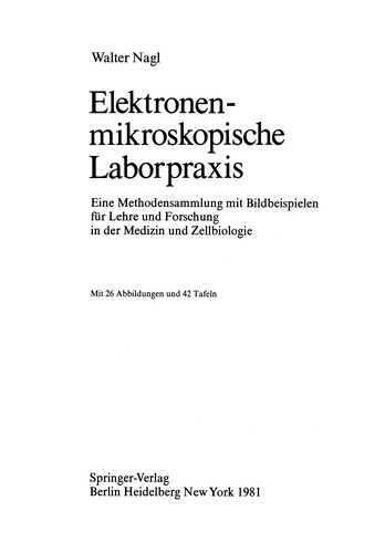 Cover for Elektronenmikroskopische Laborpraxis