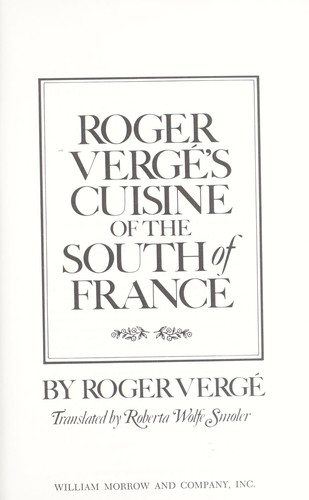 Cover for Roger Vergé's Cuisine of the South of France