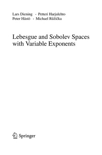 Cover for Lebesgue and Sobolev Spaces with Variable Exponents