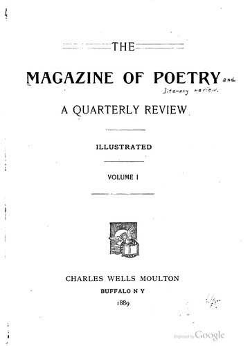 Cover for The Magazine of poetry and literary review ...