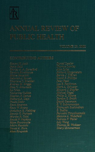 Cover for Annual Review of Public Health