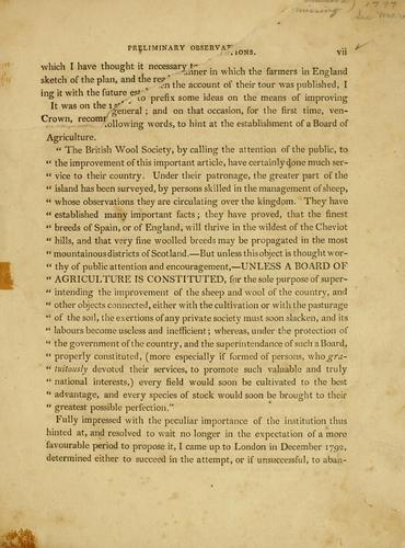 Cover for Communications to the Board of agriculture, on subjects relative to the husbandry and internal improvement of the country