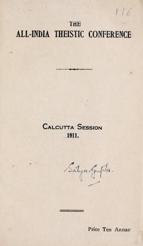 Cover for Calcutta session, 1911.