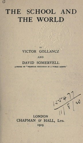 Cover for The school and the world