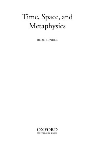 Cover for Time, space, and metaphysics