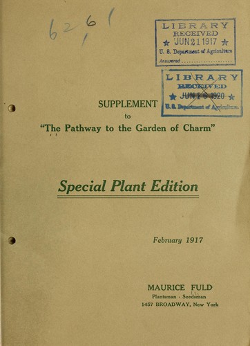 Cover for Supplement to "The pathway to the garden of charm"