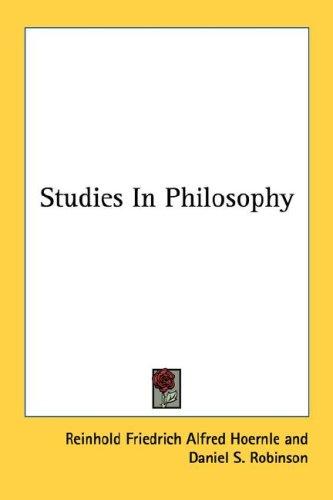 Cover for Studies In Philosophy