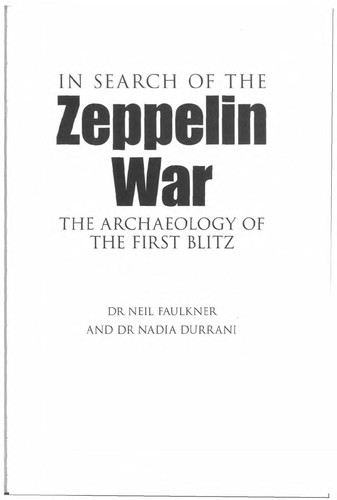 Cover for In search of the Zeppelin war