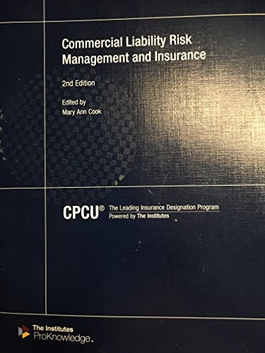 Cover for Commercial Liability Risk Management and Insurance