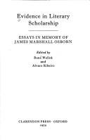Cover for Evidence in literary scholarship