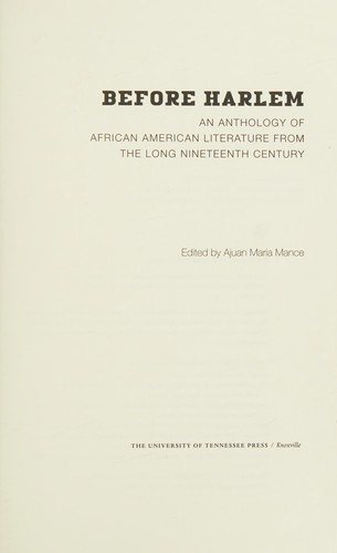 Cover for Before Harlem