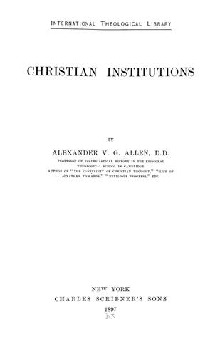 Cover for Christian institutions.