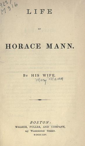 Cover for Life of Horace Mann