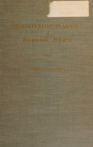 Cover for Quantitative planning of economic policy
