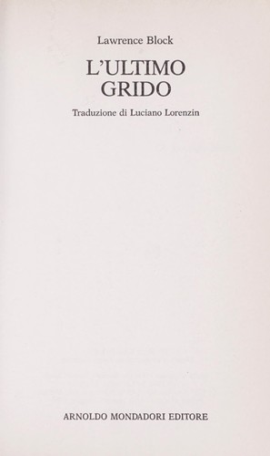Cover for L'ultimo grido