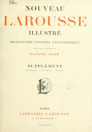 Cover for Nouveau Larousse illustré - Supplement (1906)