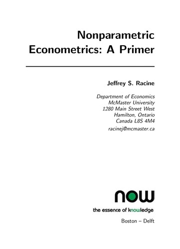 Cover for Nonparametric econometrics