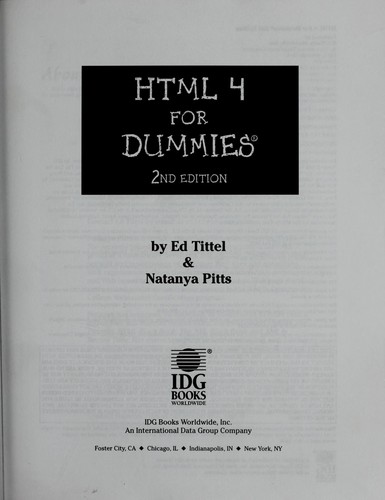 Cover for HTML 4 for dummies