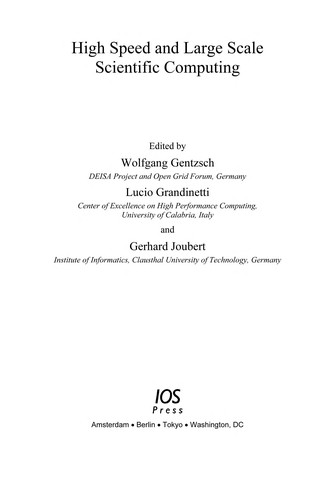 Cover for High speed and large scale scientific computing