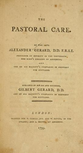 Cover for The pastoral care