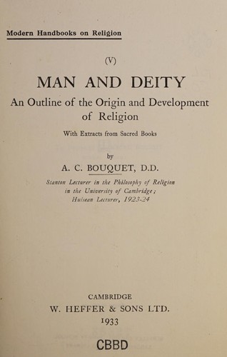 Cover for Man and deity