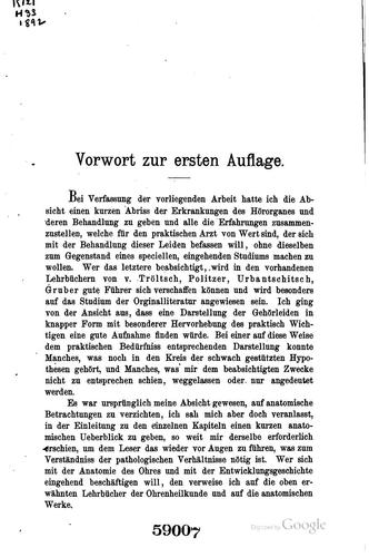 Cover for Die krankheiten des chres und deren behandlung