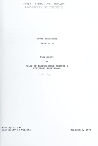 Cover for Civil procedure (section B)
