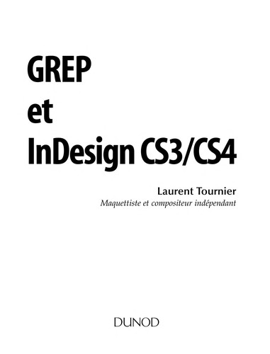 Cover for GREP et InDesign CS3/CS4