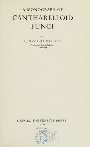 Cover for A monograph of cantharelloid fungi