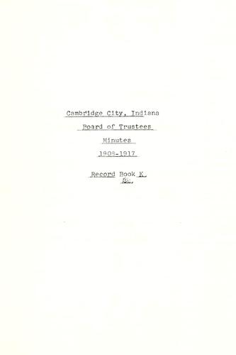 Cover for Minutes.