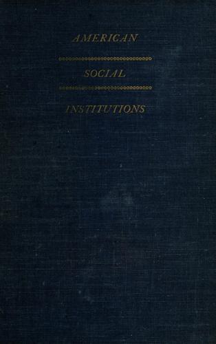 Cover for American social institutions