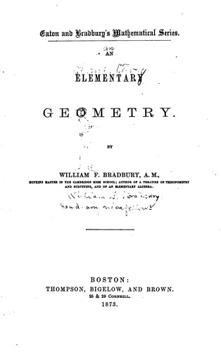 Cover for Elementary Geometry