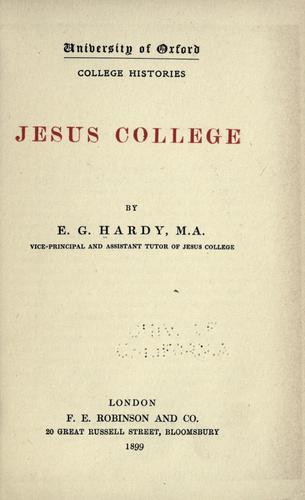 Cover for Jesus college