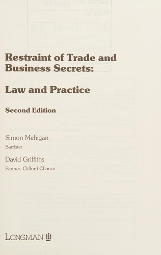 Cover for Restraint of trade and business secrets
