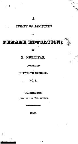 Cover for A Series of Lectures on Female Education Comprised in Twelve Numbers