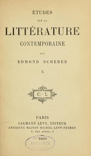 Cover for Études critiques sur la littérature contemporaine