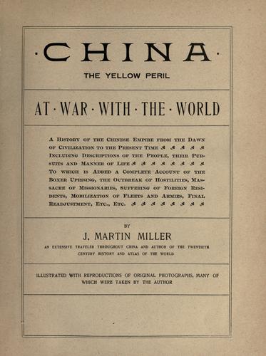 Cover for China, the yellow peril at war with the world