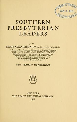 Cover for Southern Presbyterian leaders