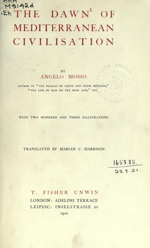 Cover for The dawn of Mediterranean civilisation