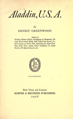 Cover for Aladdin, U.S.A.