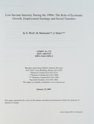 Cover for Low-income intensity during the 1990s