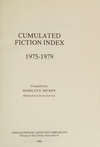 Cover for Cumulated fiction index.