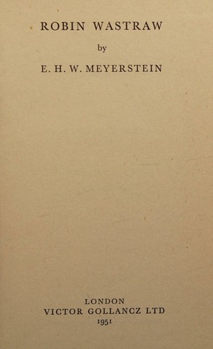 Cover for Robin Wastraw