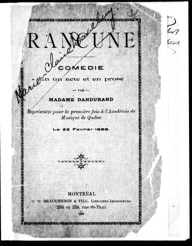 Cover for Rancune