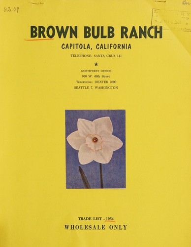 Cover for Trade list -- 1954