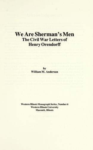 Cover for We are Sherman's men