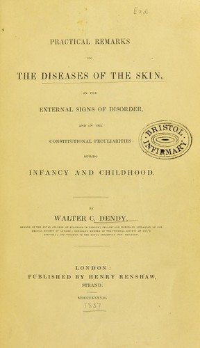 Cover for Practical remarks on the diseases of the skin