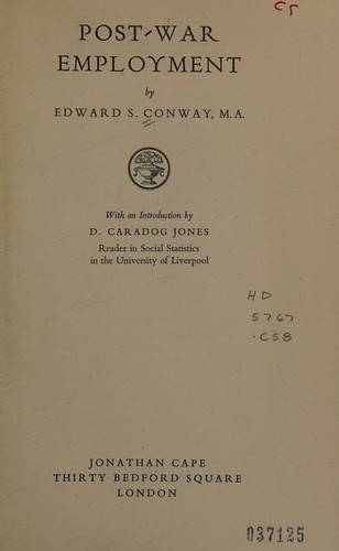 Cover for Post-war employment
