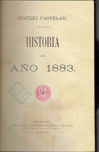 Cover for Historia del año 1883.